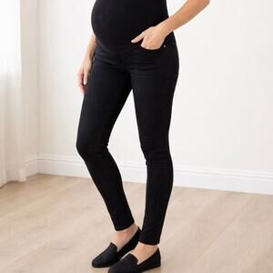 AG Black Maternity The Legging Ankle Super Skinny Full Belly Panel Jeans Size 26